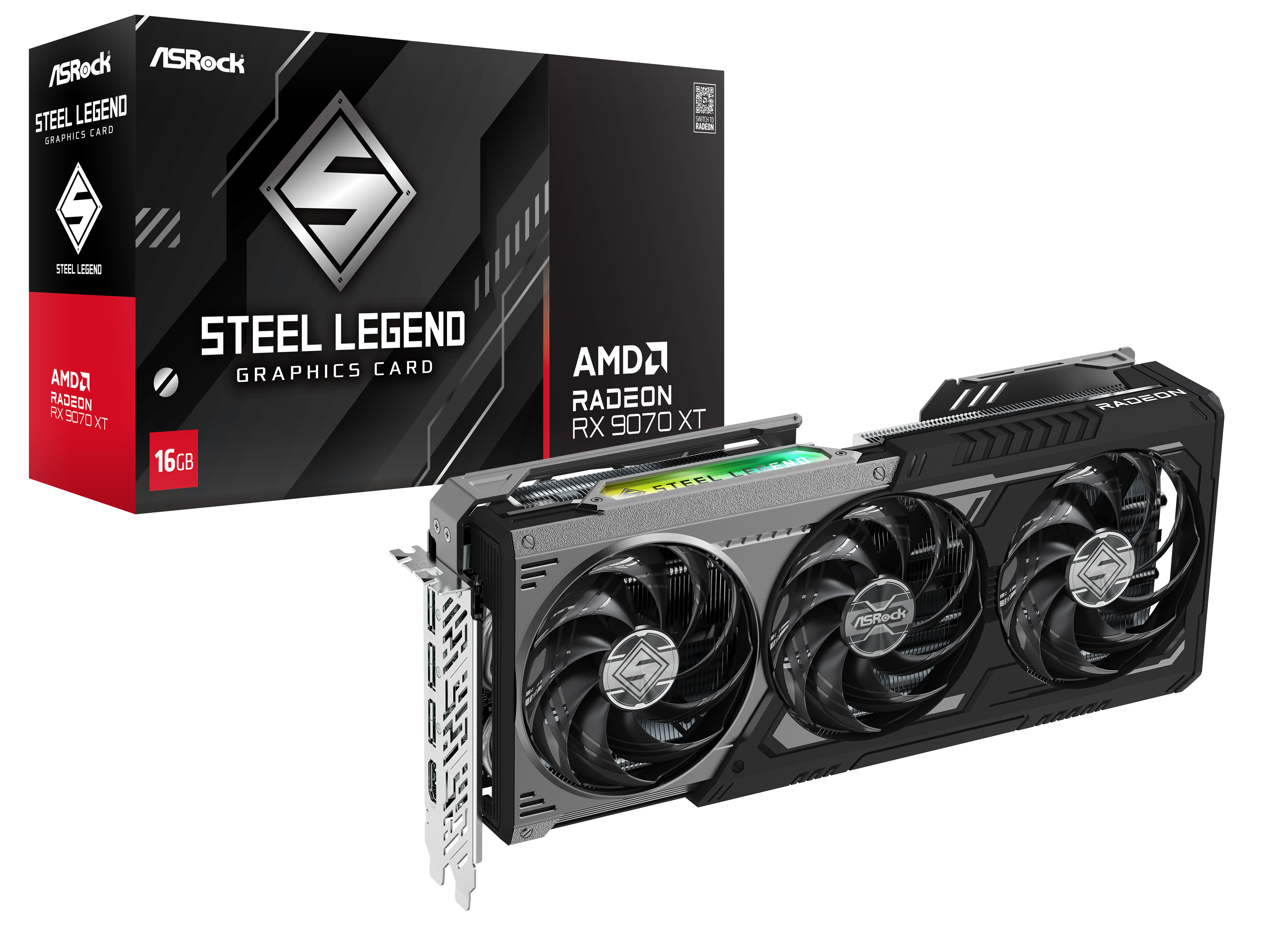 ASRock AMD Radeon RX 9070 XT Steel Legend Dark 16GB videokártya